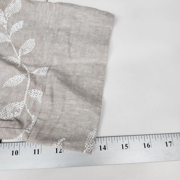 Susan Graver Linen Blend Shirt Womens 5X Tan White Leaf Button Up 3/4 Sleeves - Picture 10 of 10